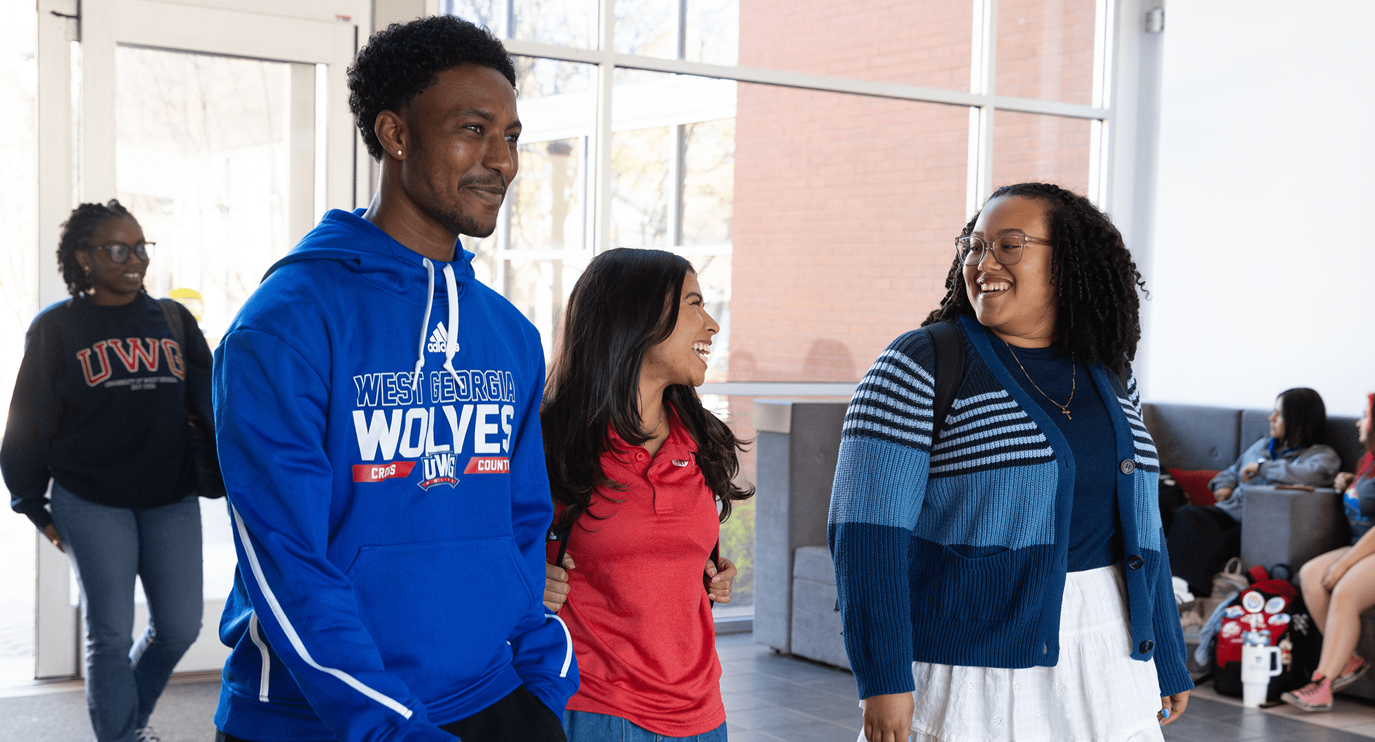 Students walking through TLC