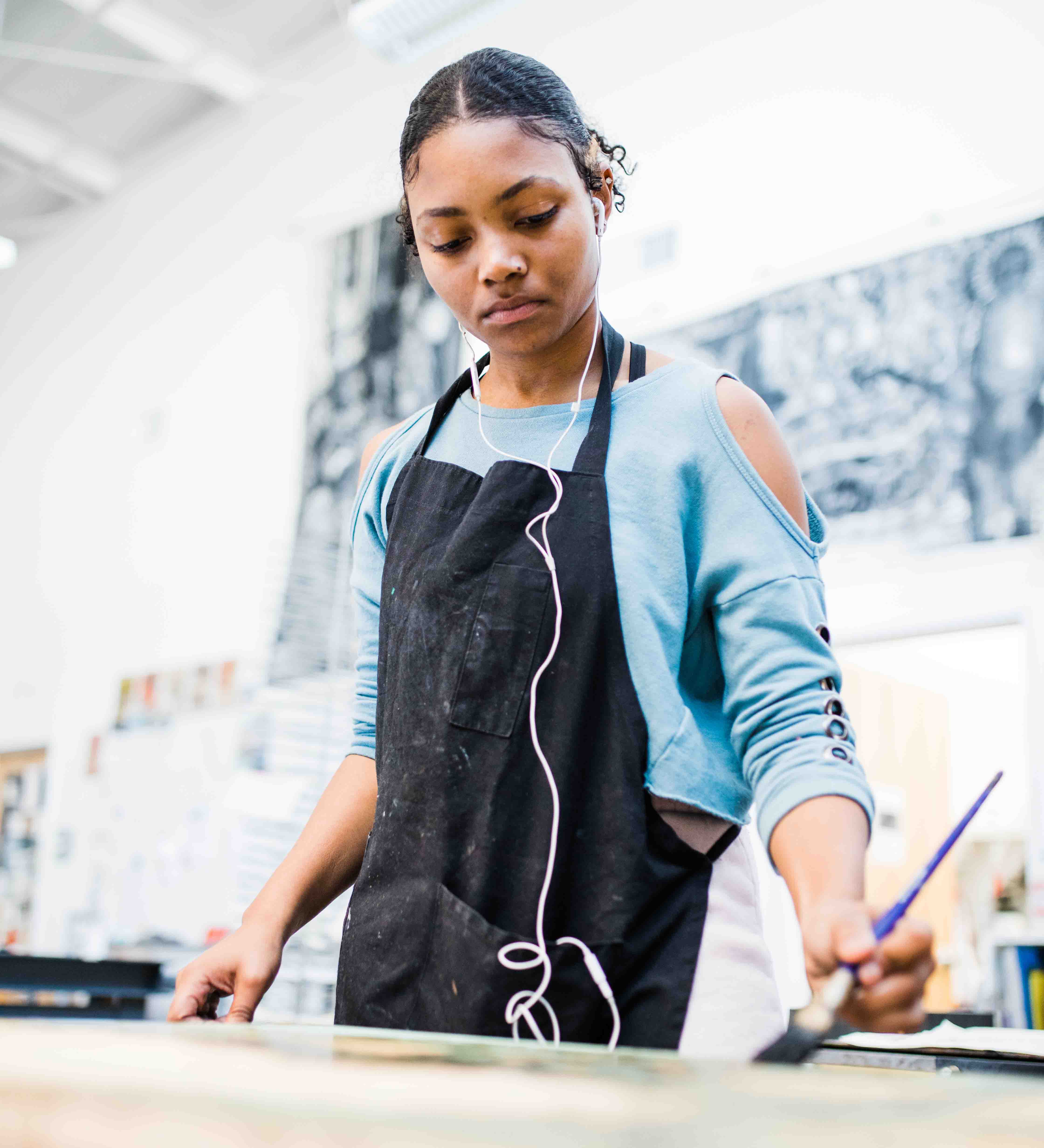 a student painting