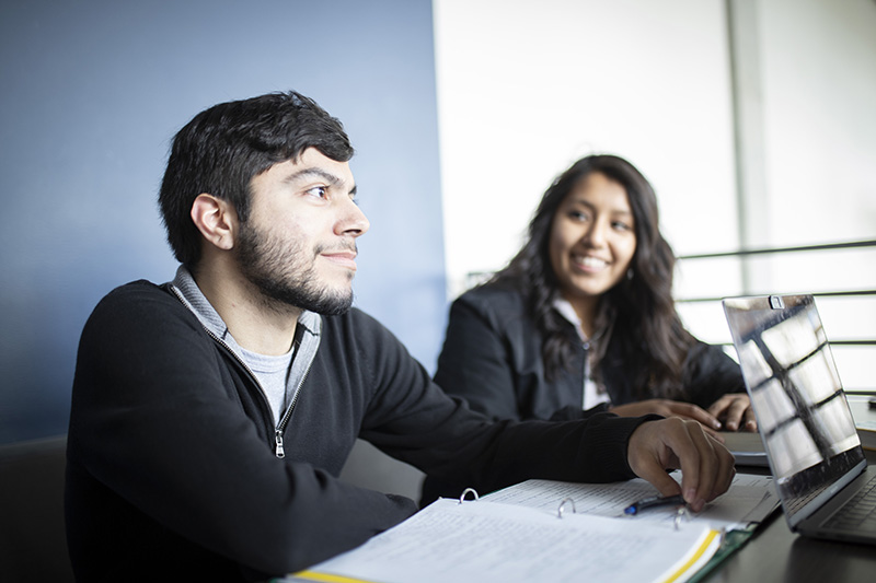 students studying