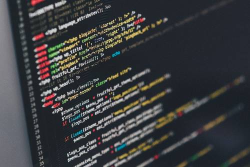 Screen with coding language being displayed.