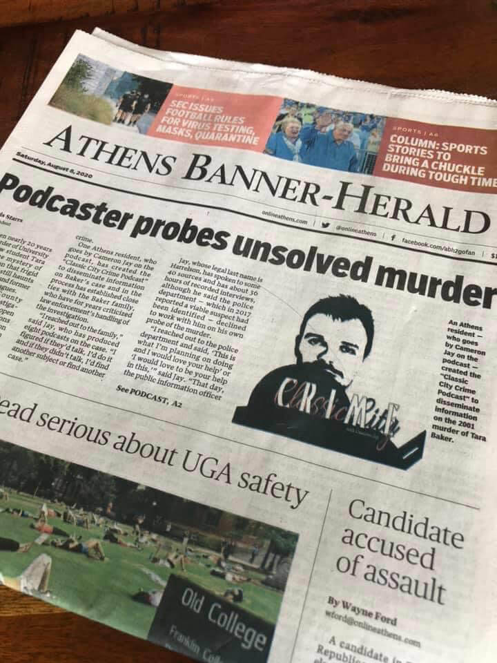 Front page of a newspaper
