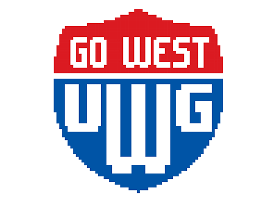 沙巴官网's Go West shield in 8bit