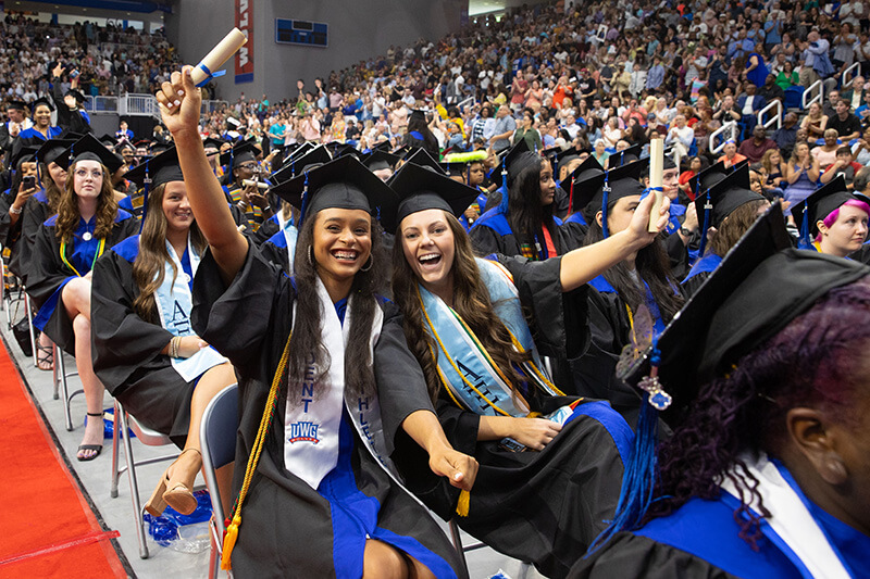 Graduates at commencement