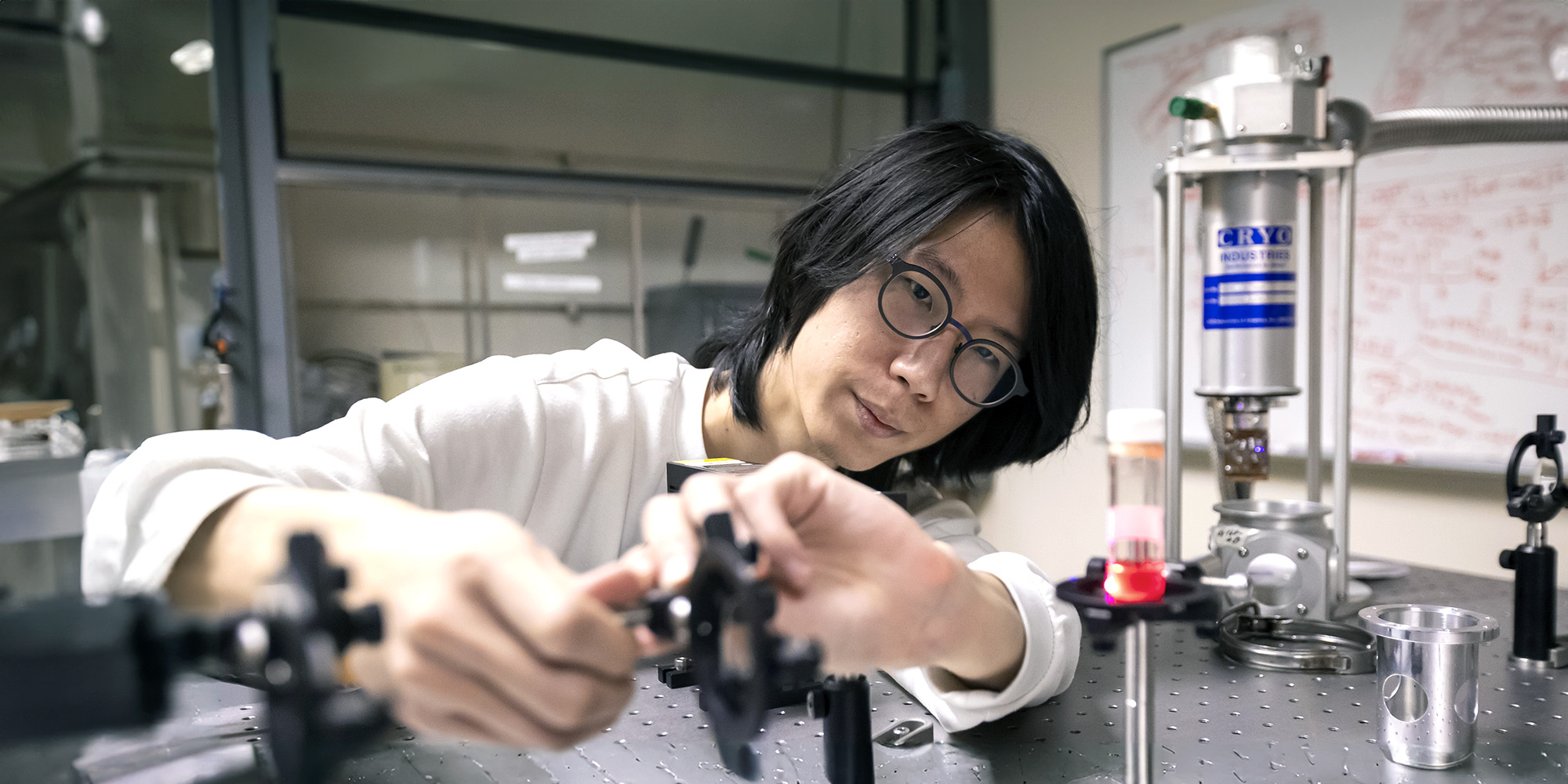 Physics Lab with male student