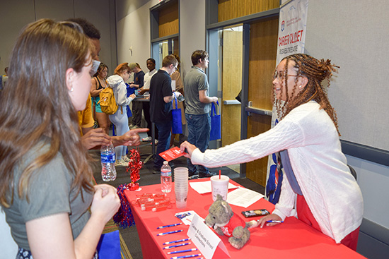 students at career fair
