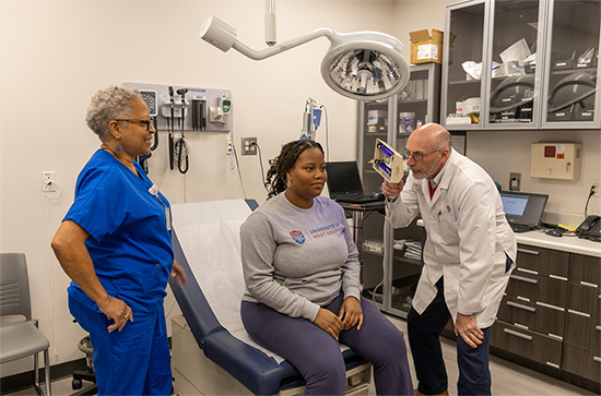 health services looking at patient