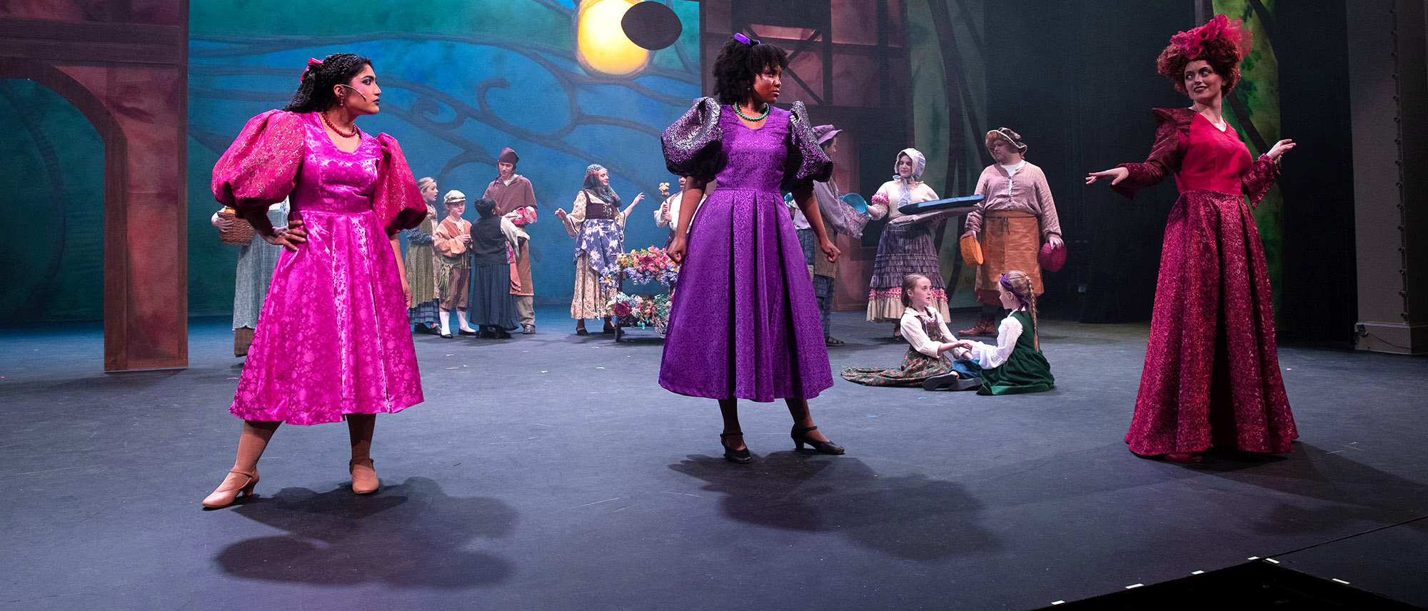 production of Cinderella with actors performing musical on stage