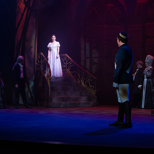 Cinderella facing Prince Charming